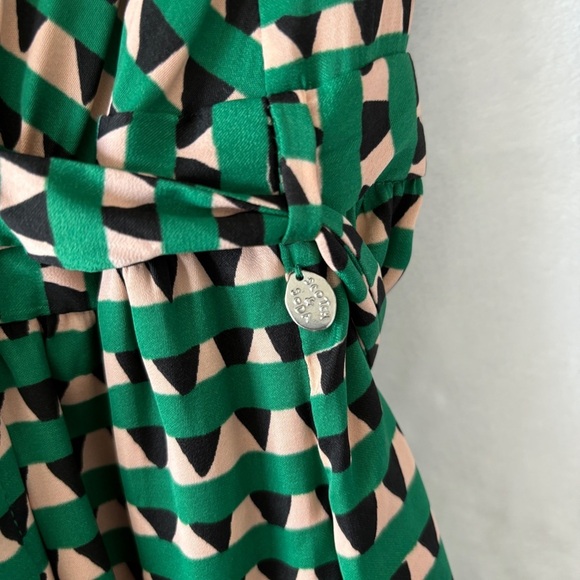 Scotch & Soda women’s green pattern v neck Midi Satin Wrap Dress size small - Picture 8 of 10